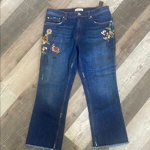 Zara Premium Denim Collection Boot Cut Crop Jeans